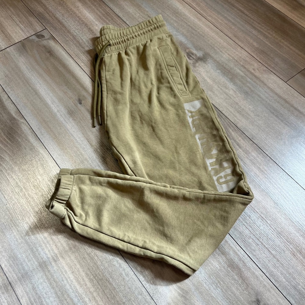 Gymshark Mens Small Olive Green Graphic Logo Jogger‎ Sweatpants S Bin M-26